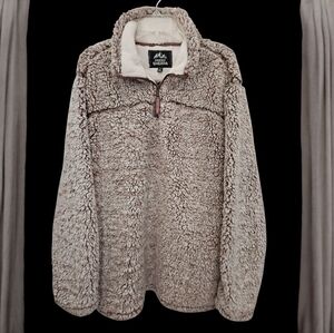 GRIZZLY SHERPA PULLOVER GRAY BROWN SZ XL
